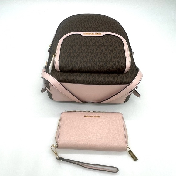 Michael Kors Medium Jaycee Zip Packet Backpack& Phone Case Wallet Wristlet - Picture 5 of 12